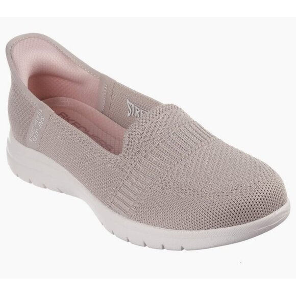New Skechers Taupe Slip-ins On-the-GO Flex Camellia Comfy Sneakers - Picture 2 of 12
